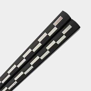 Silver Grid Japanese Chopsticks