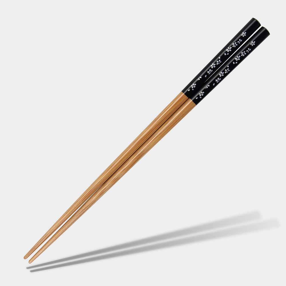 Silver Sakura Bamboo Japanese Chopsticks