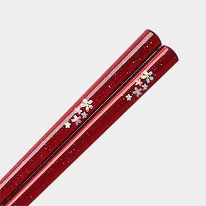 Sparkle Sakura Red Japanese Chopsticks
