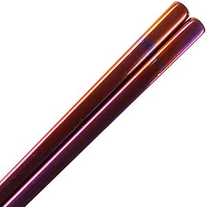 Square Stainless Steel Chopsticks Iridescent Purple