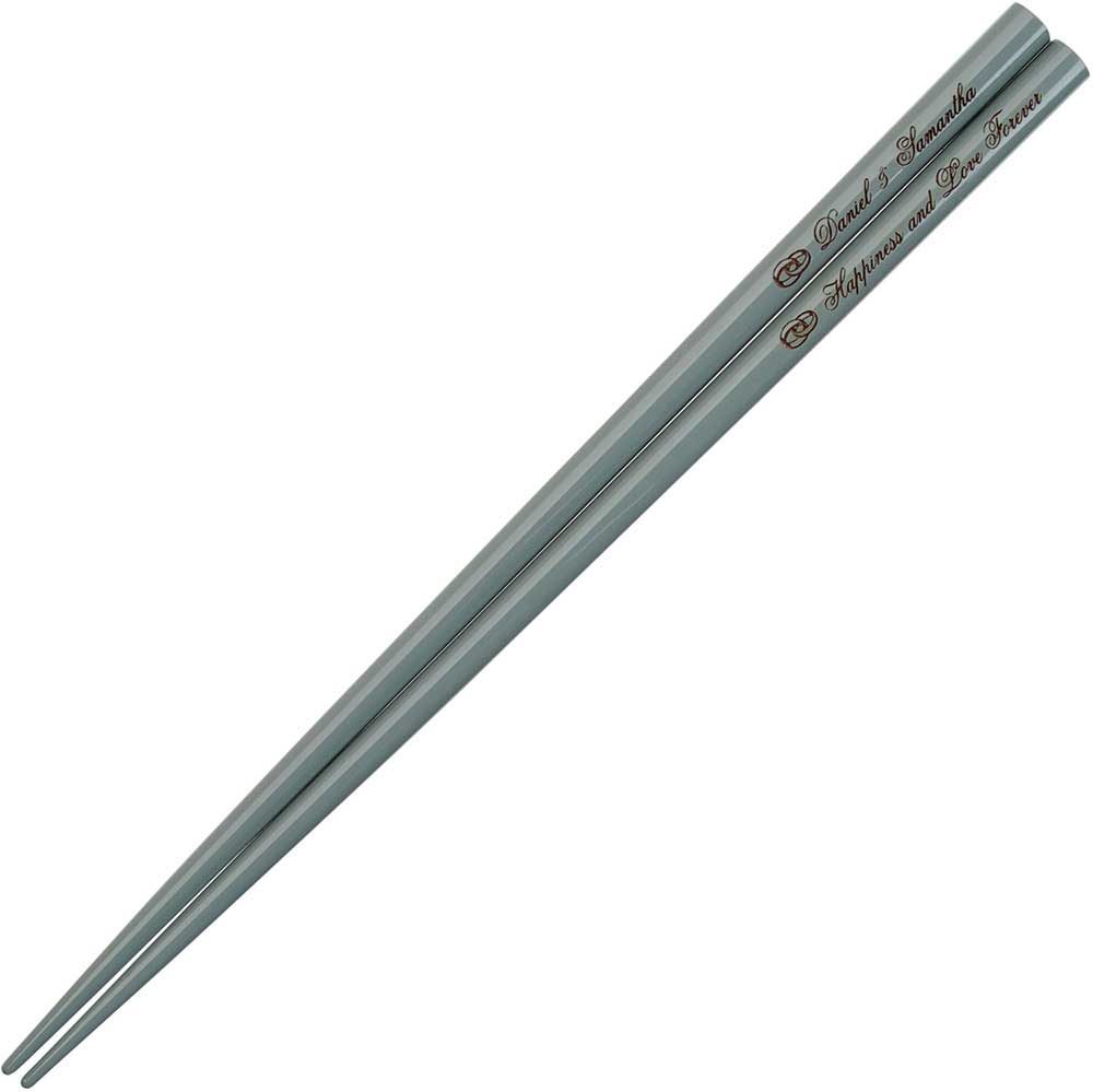Gray Engraved Personalized Chopsticks