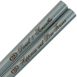 Gray Engraved Personalized Chopsticks