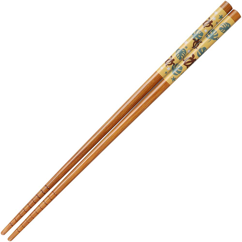 Turtles on Orange Bamboo Chopsticks