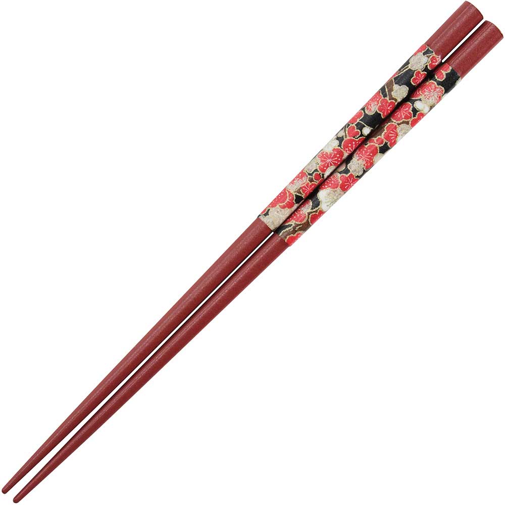 Washi Paper Wrapped Chopsticks Deep Red with Antique Plum