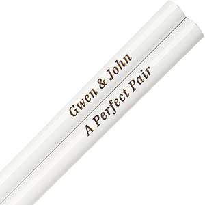 White Engraved Personalized Chopsticks