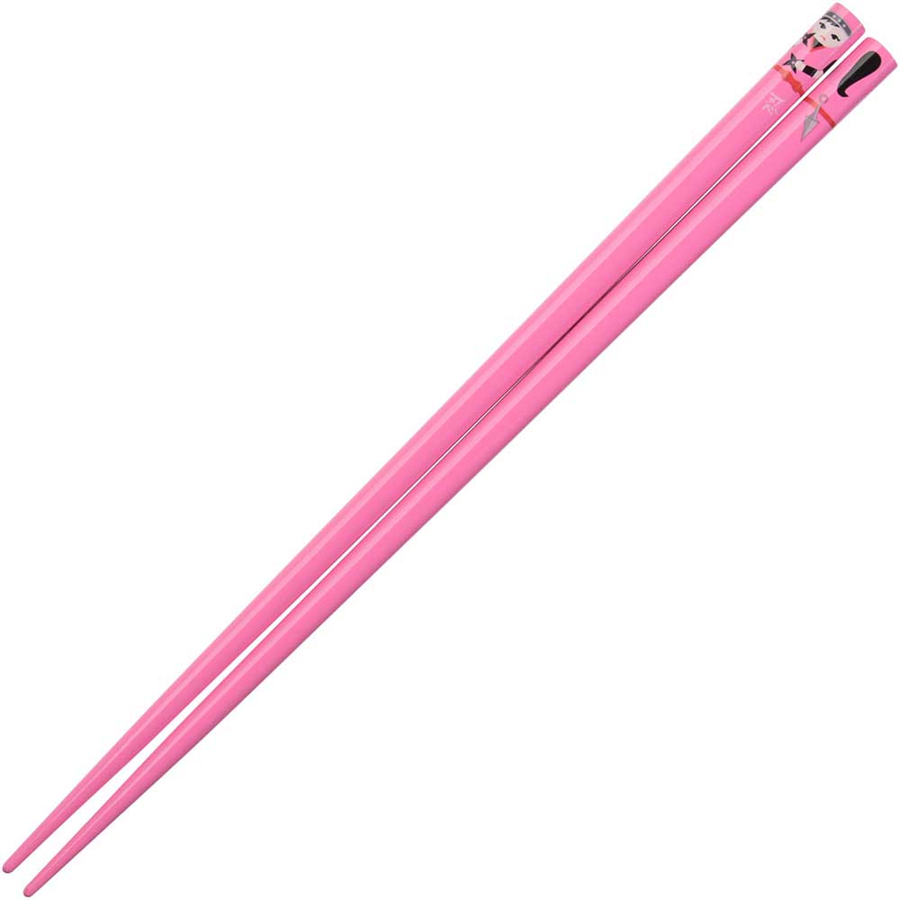 Ninja Girl Whimsical Character on Pink Japanese Chopsticks