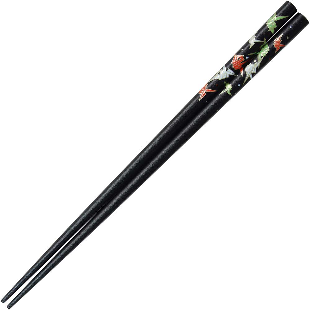  Black Chopsticks with Origami Cranes Design