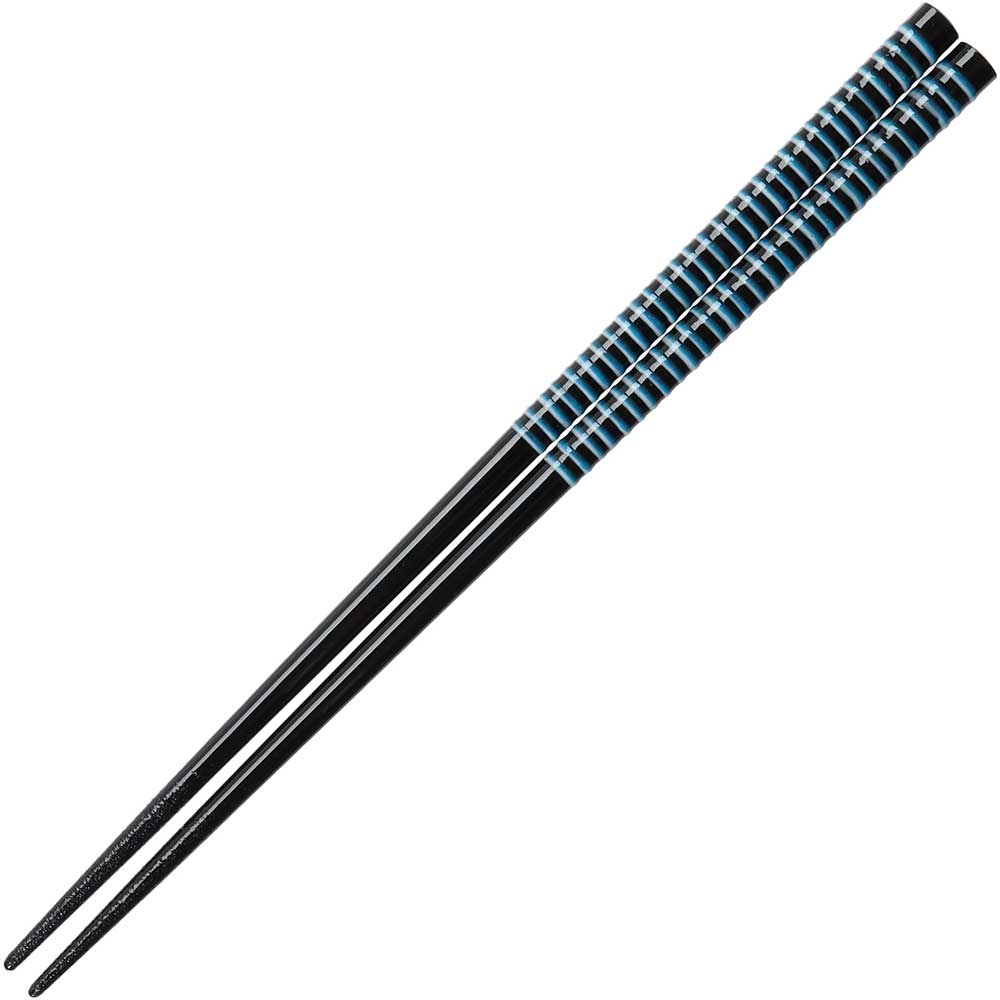 White Dew Ribbed Blue Chopsticks