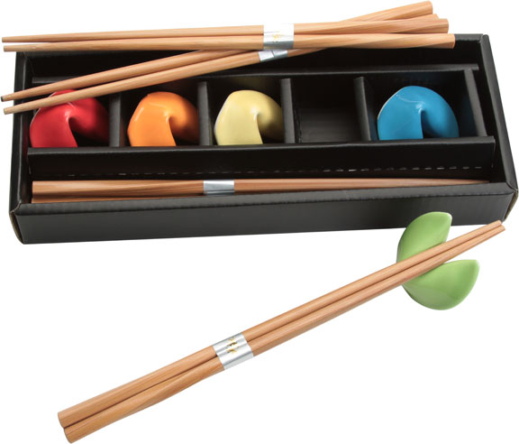 Chopsticks and Colorful Cookie Rests Set