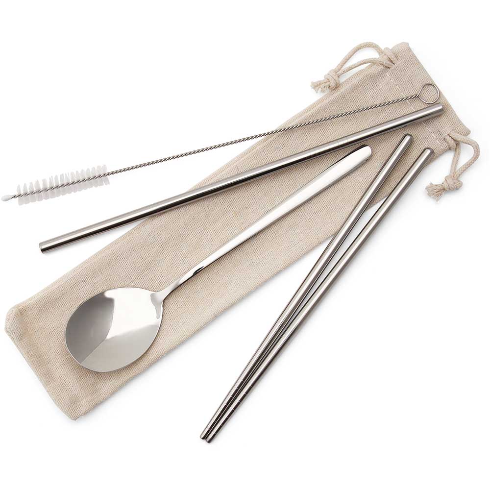 travel utensil set with chopsticks