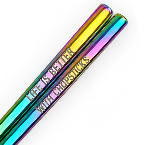 Personalized Square Rainbow Chrome Stainless Steel Chopsticks – Custom Engraved personalized rainbow chrome stainless steel chopsticks, custom rainbow chrome engraved chopsticks, rainbow chrome square stainless steel chopsticks, personalized metal chopsticks, engraved chopsticks, custom chopsticks with logo, bulk engraved chopsticks, personalized chopstick gifts, custom restaurant chopsticks, engraved chopsticks for weddings